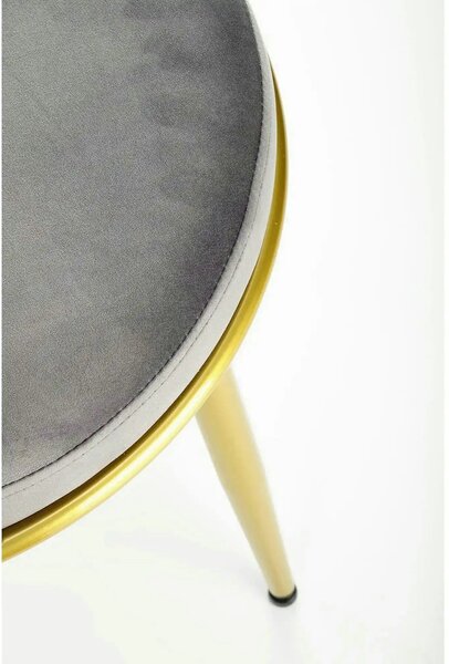 Scaun de dining K517, gri/auriu, stofa catifelata/metal, 57x60x79 cm