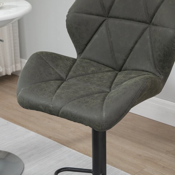HOMCOM Set 2 Scaune de Bar Reglabile, Design Modern, Piele Ecologică, Gri, Confort Superior | Aosom Romania