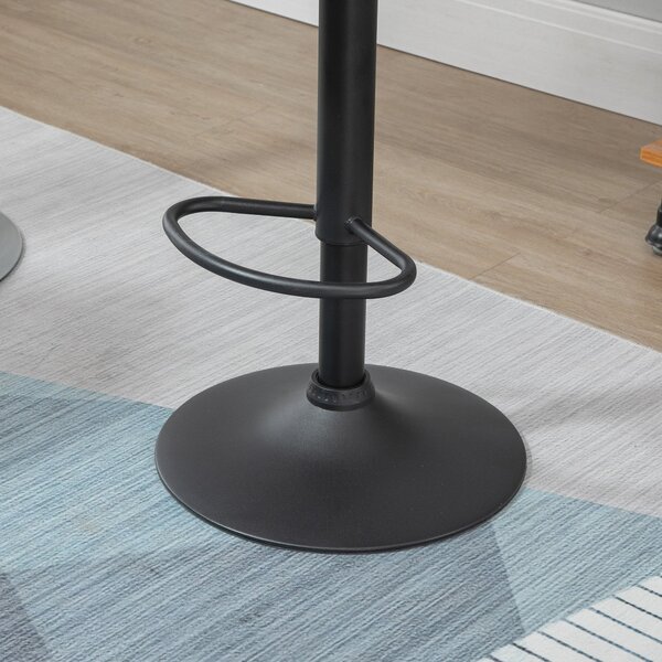 HOMCOM Set 2 Scaune de Bar Reglabile, Design Modern, Piele Ecologică, Gri, Confort Superior | Aosom Romania