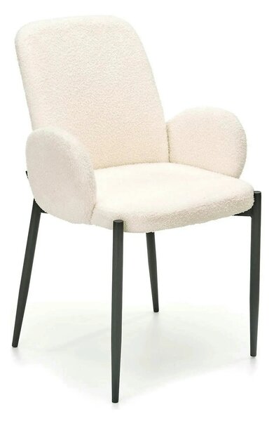 Scaun K477, crem/negru, stofa/metal, 58x58x89 cm