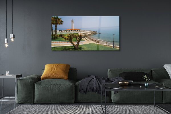 Tablouri pe sticlă Spania Coast far