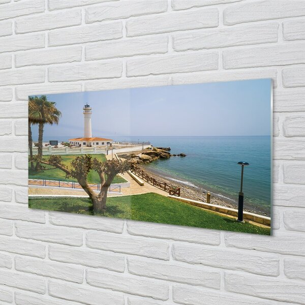 Tablouri pe sticlă Spania Coast far