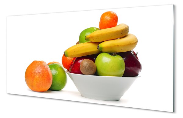 Tablouri pe sticlă Fructele într-un vas