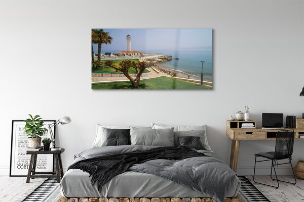 Tablouri pe sticlă Spania Coast far