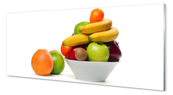 Tablouri pe sticlă Fructele într-un vas