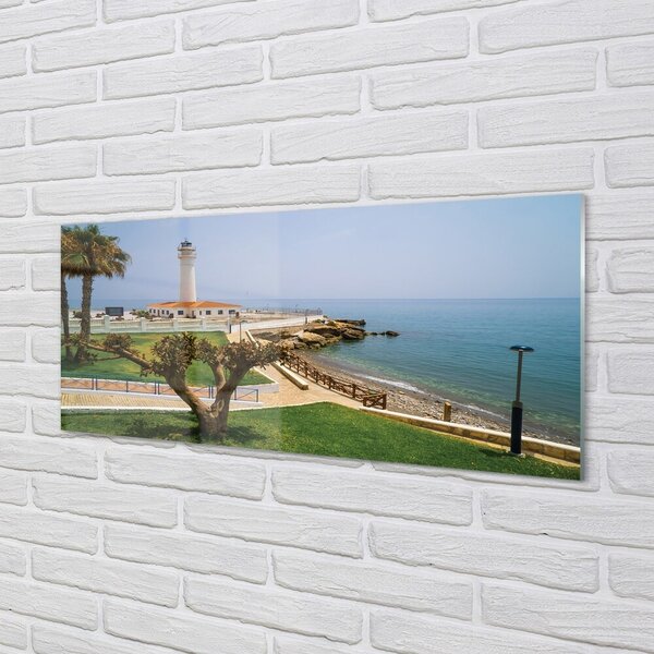 Tablouri pe sticlă Spania Coast far