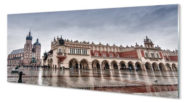 Tablouri pe sticlă ploaie Cracovia Biserica stofe