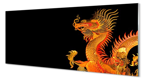 Tablouri pe sticlă dragon de aur japonez