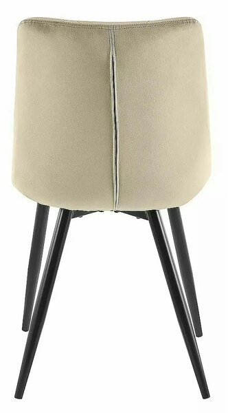 Scaun bej tapitat RALPH, stofa catifelata/metal, 51x42x88 cm