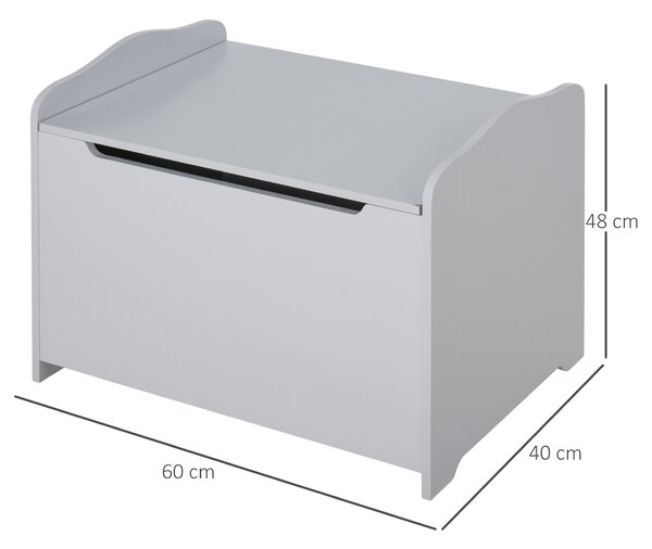 HOMCOM Cutie Depozitare Lemn cu Capac, Design Modern, 60x40x48cm, Gri | Aosom Romania