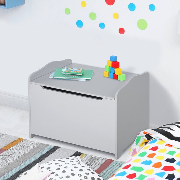 HOMCOM Cutie Depozitare Lemn cu Capac, Design Modern, 60x40x48cm, Gri | Aosom Romania