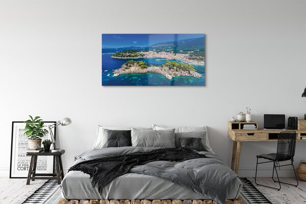 Tablouri pe sticlă oraș mare Grecia Panorama