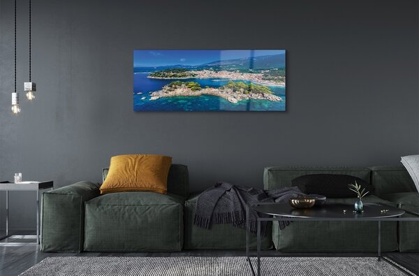 Tablouri pe sticlă oraș mare Grecia Panorama