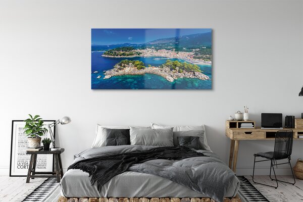 Tablouri pe sticlă oraș mare Grecia Panorama