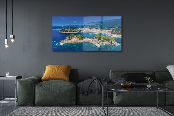 Tablouri pe sticlă oraș mare Grecia Panorama