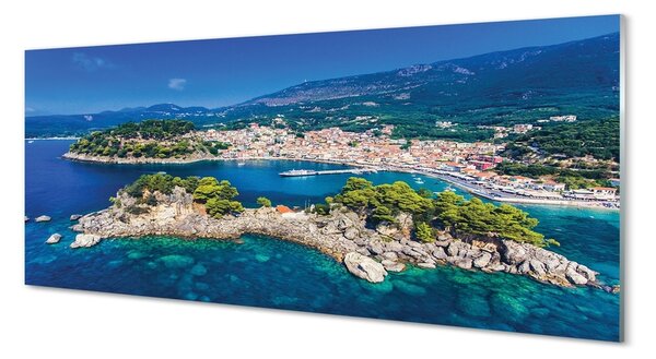 Tablouri pe sticlă oraș mare Grecia Panorama