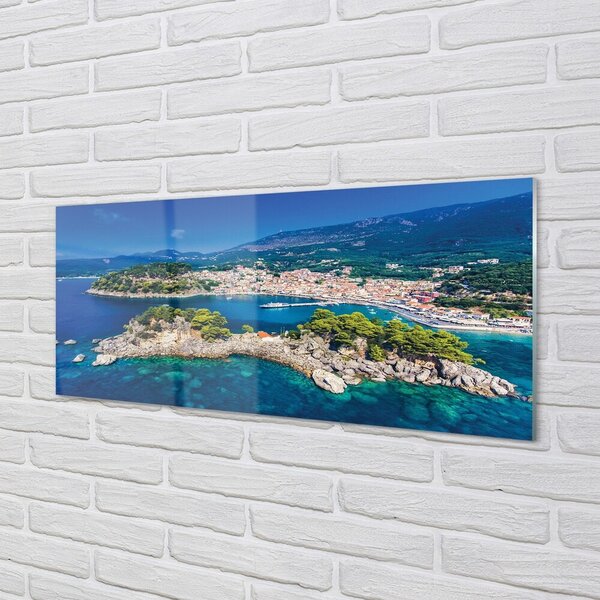 Tablouri pe sticlă oraș mare Grecia Panorama