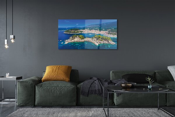 Tablouri pe sticlă oraș mare Grecia Panorama