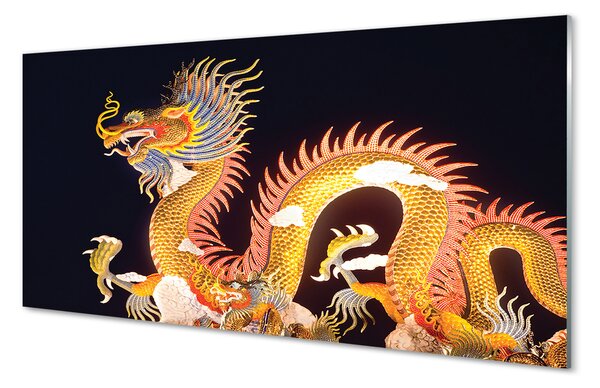 Tablouri pe sticlă Aur japoneză Dragon