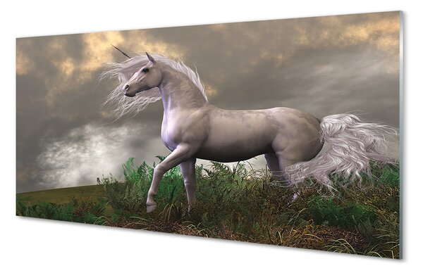 Tablouri pe sticlă nori Unicorn