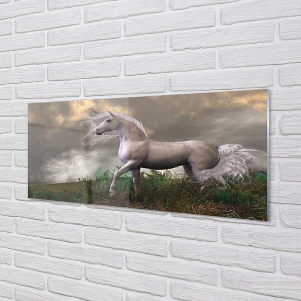 Tablouri pe sticlă nori Unicorn