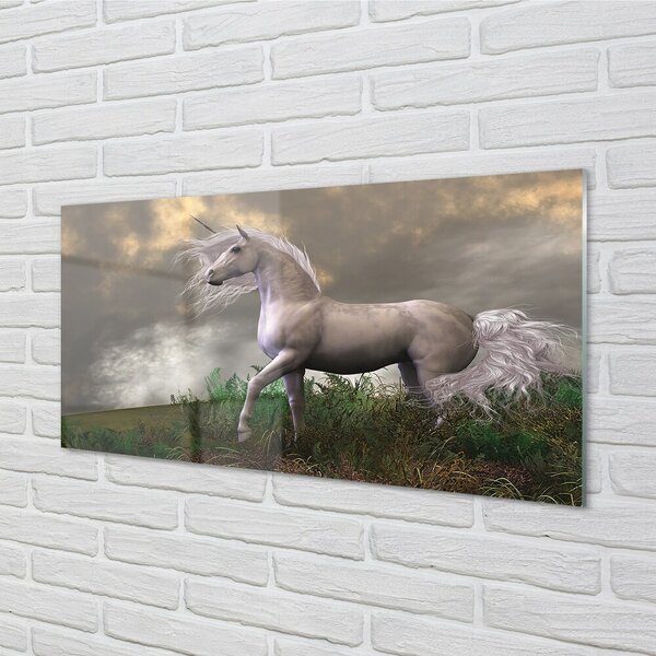 Tablouri pe sticlă nori Unicorn