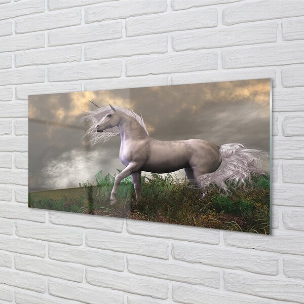 Tablouri pe sticlă nori Unicorn