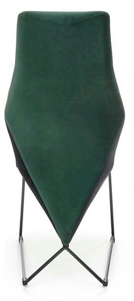 Scaun tapitat K485, verde inchis, stofa catifelata, 44x63x96 cm
