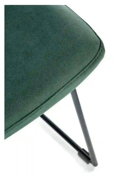 Scaun tapitat K485, verde inchis, stofa catifelata, 44x63x96 cm