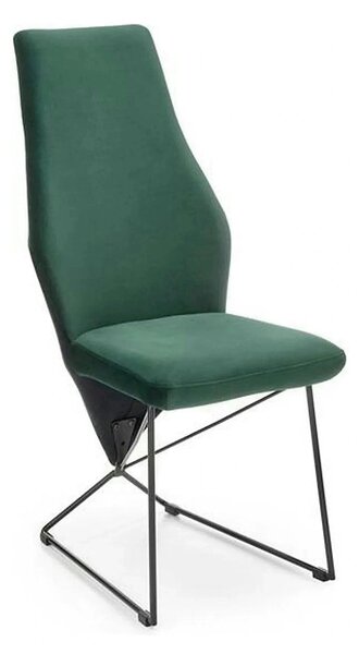 Scaun tapitat K485, verde inchis, stofa catifelata, 44x63x96 cm