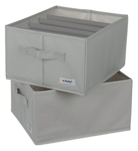 Set 2 organizatoare pentru imbracaminte, capacitate 2x15 litri, maner, 17x27x33 cm, poliester