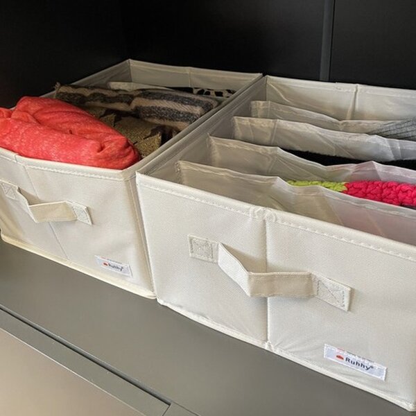 Set 2 organizatoare pentru imbracaminte, capacitate 2x15 litri, maner, 17x27x33 cm, poliester