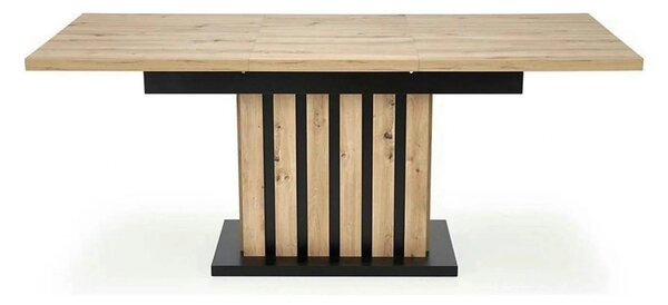 Masa extensibila LAMELLO, stejar/negru, PAL laminat, 130/180x80x76 cm