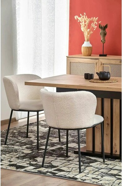 Masa extensibila LAMELLO, stejar/negru, PAL laminat, 130/180x80x76 cm