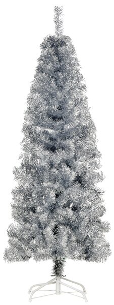 Brad de Craciun Artificial, Brad de sarbatori Argintiu Inalt 150 cm decoratiune de craciun HOMCOM | Aosom RO