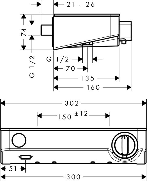 Hansgrohe ShowerSelect baterie de duș perete cu termostat crom-alb 13171400