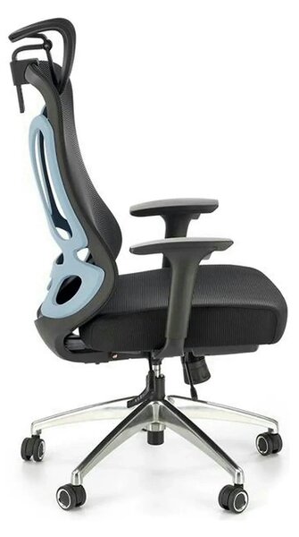 Scaun birou GILBERTO, negru/crom, stofa clasica/metal, 70x64x121/129 c