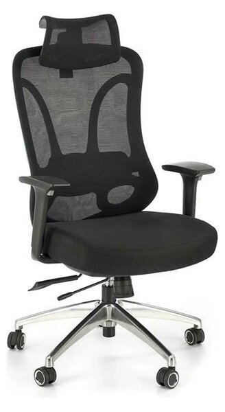 Scaun birou GILBERTO, negru/crom, stofa clasica/metal, 70x64x121/129 c