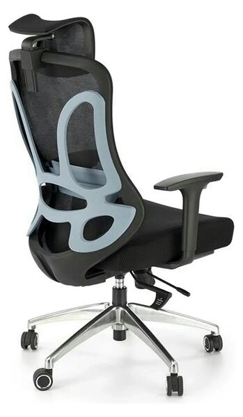 Scaun birou GILBERTO, negru/crom, stofa clasica/metal, 70x64x121/129 c