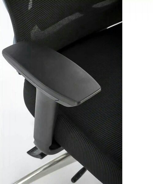 Scaun birou GILBERTO, negru/crom, stofa clasica/metal, 70x64x121/129 c