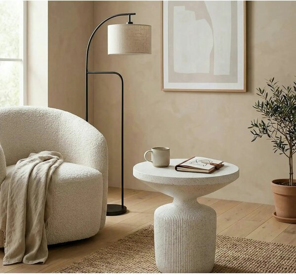 Masuta cafea living alba GIZA, compozit, 54x54x53 cm
