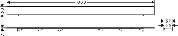 Hansgrohe RainDrain Rock element exterior rigolă 100 cm 56032000