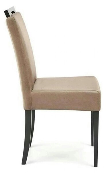 Scaun CLARION 2, bej/negru, stofa catifelata/lemn, 42x58x97 cm