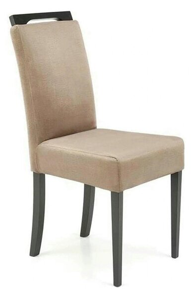 Scaun CLARION 2, bej/negru, stofa catifelata/lemn, 42x58x97 cm