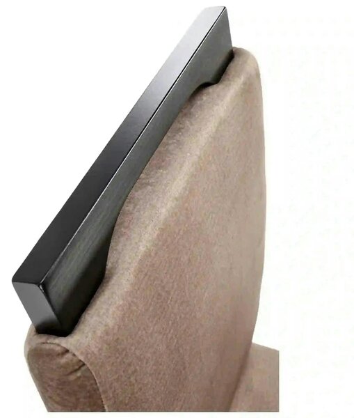Scaun CLARION 2, bej/negru, stofa catifelata/lemn, 42x58x97 cm