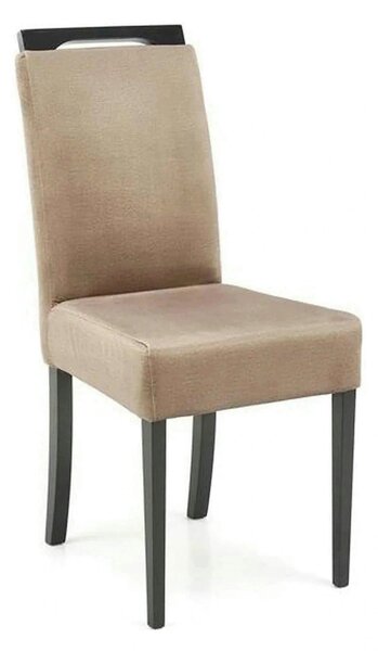 Scaun CLARION 2, bej/negru, stofa catifelata/lemn, 42x58x97 cm