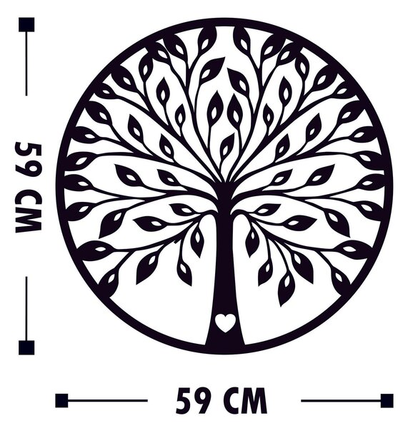 Decoratiune de perete lemn Agac 4, Alb, 58x58 cm