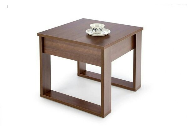 Masuta NEA KWADRAT, nuc inchis, PAL furniruit, 60x60x52 cm