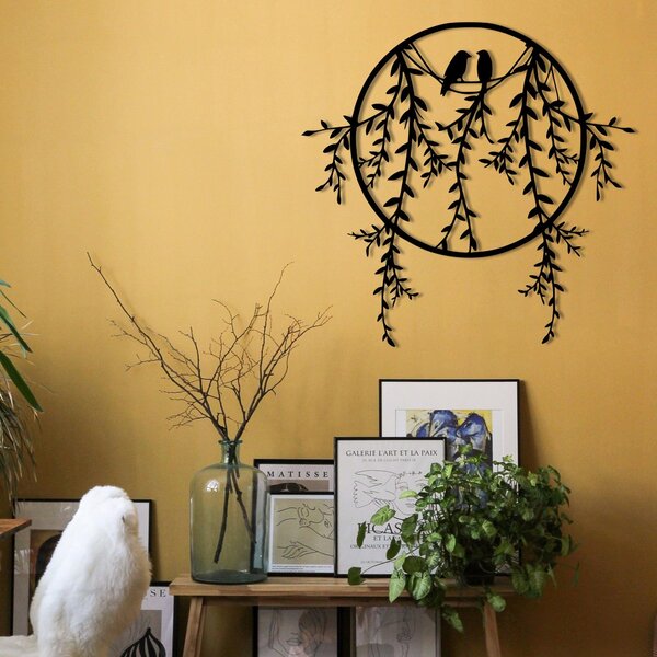 Decoratiune de perete Metal Sirayet, Negru, 44x45 cm