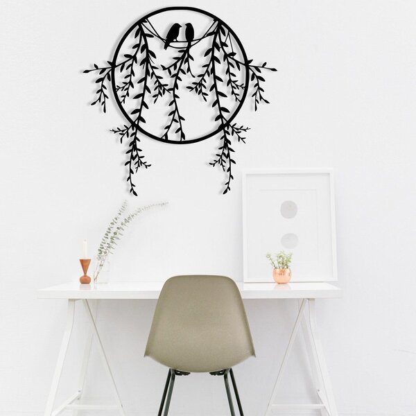 Decoratiune de perete Metal Sirayet, Negru, 44x45 cm